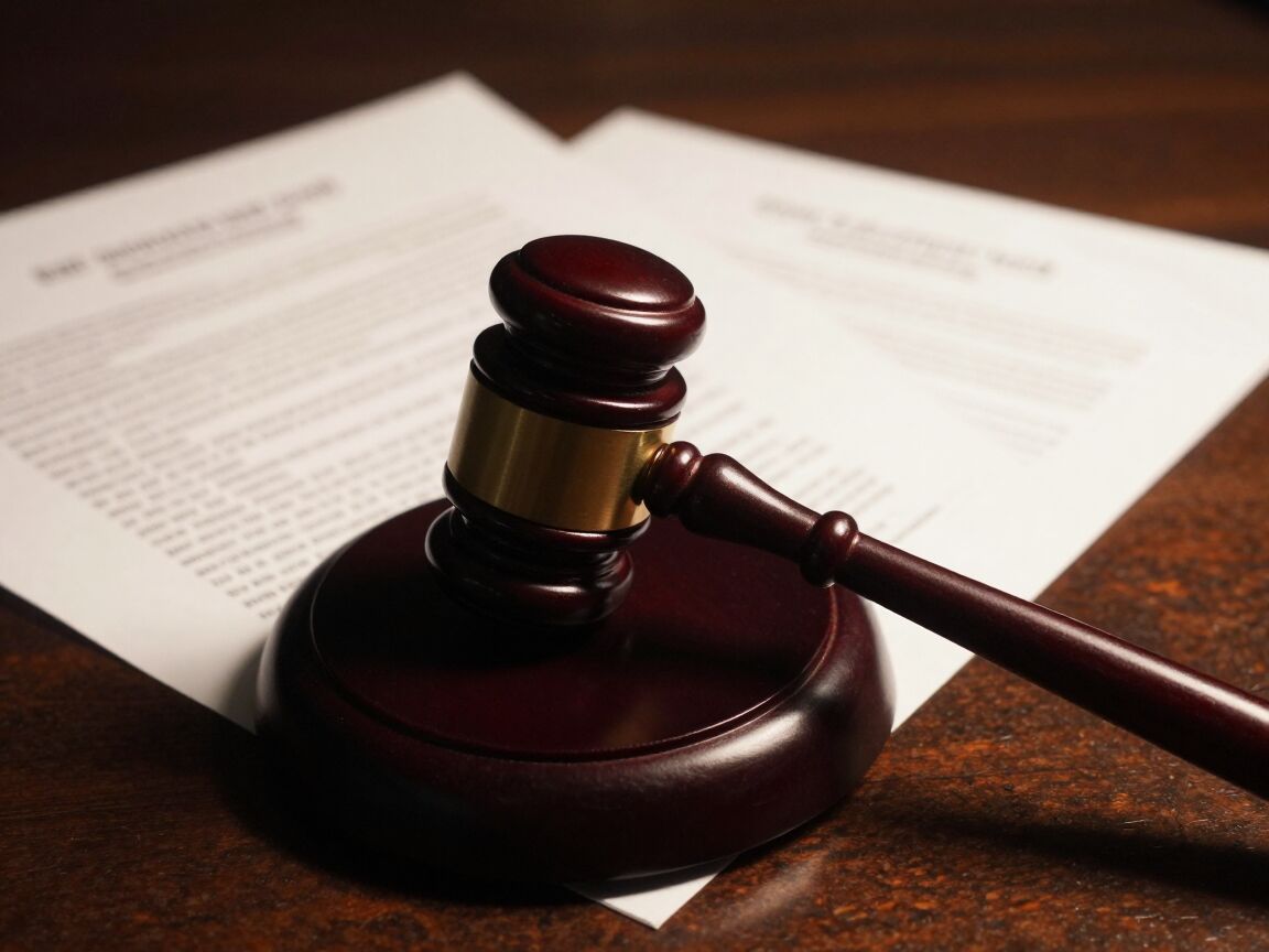 A judge's gavel resting on legal documents